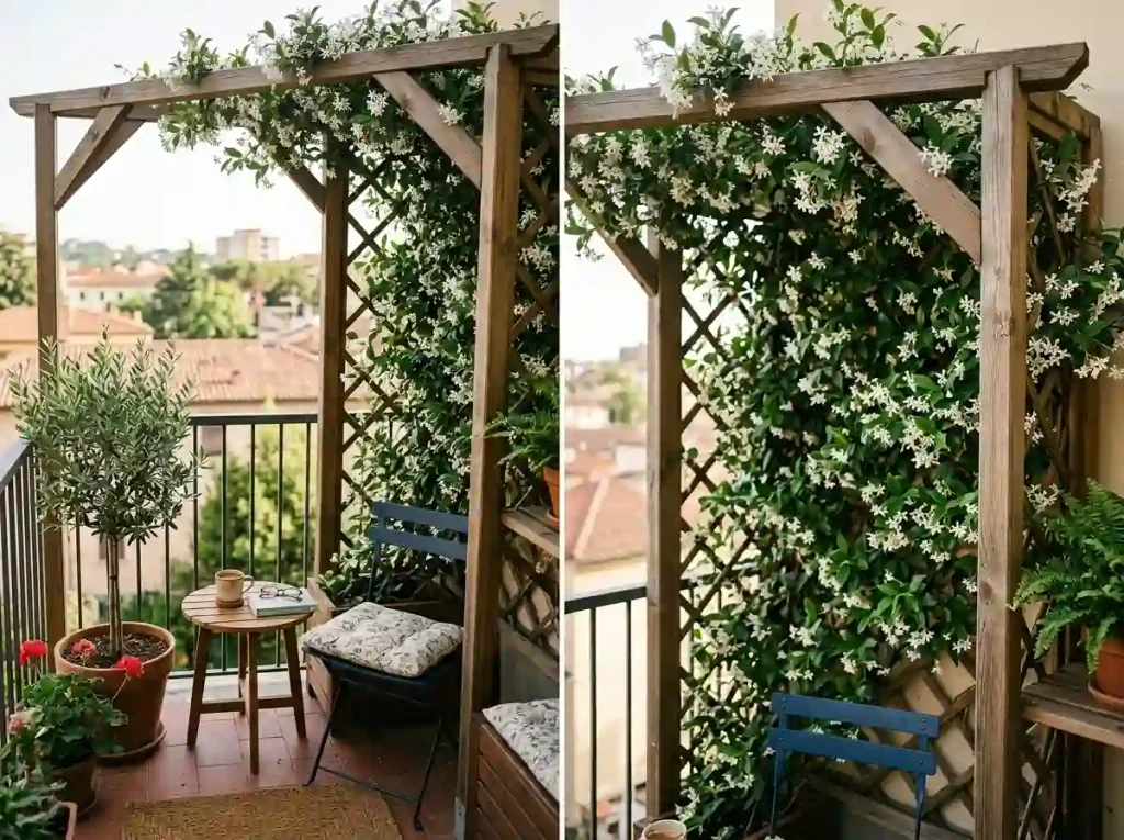 Corner Pergola Brackets with Climbers