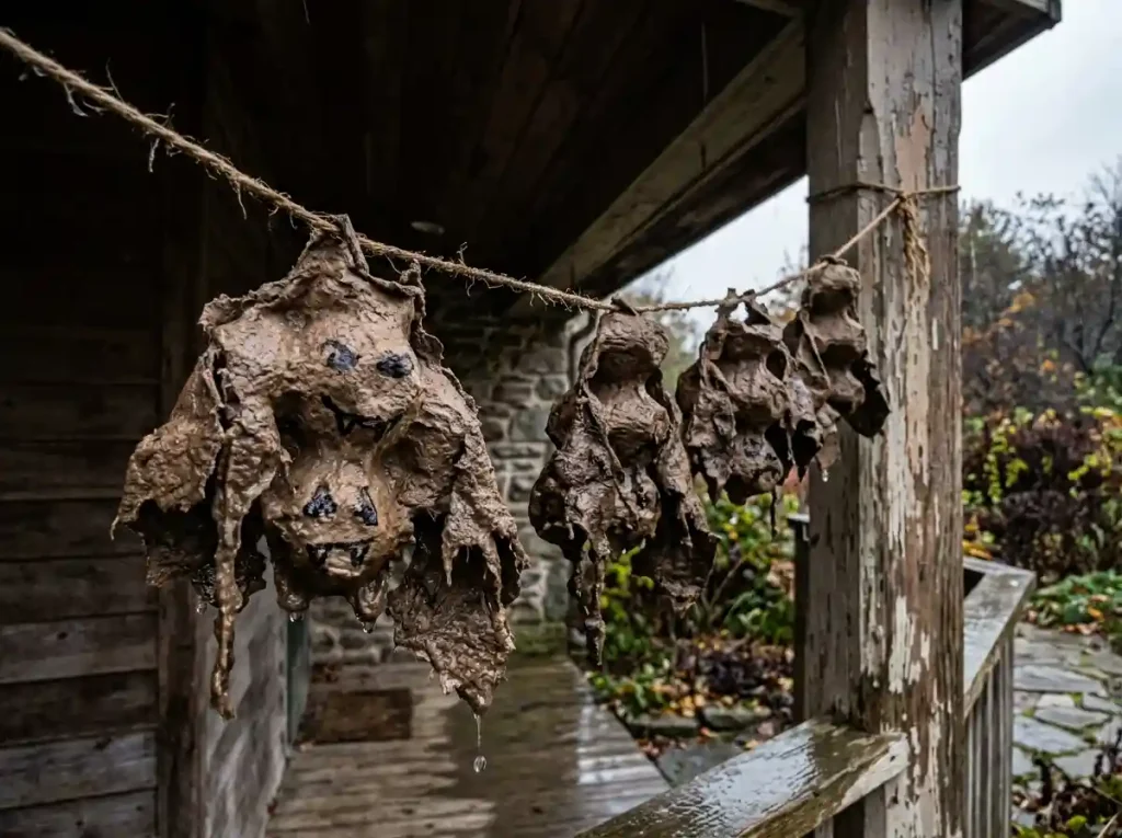 Egg Carton Bat Garlands for Outdoor Use