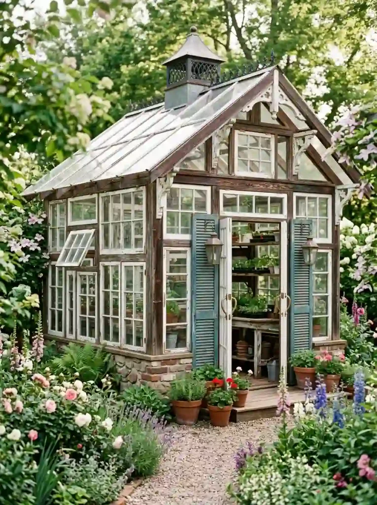  Greenhouse With Salvaged Architectural Details