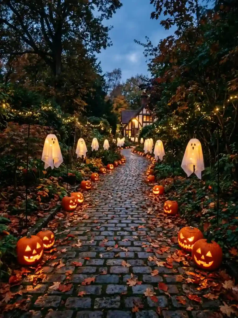 Glowing Ghost Lantern Pathway Stakes