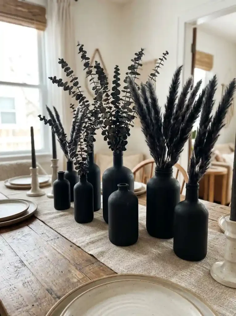 Painted Matte Black Thrift Store Glassware