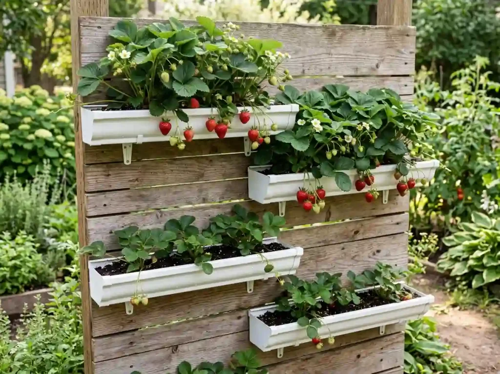 Wall-Mounted Rain Gutter Garden
