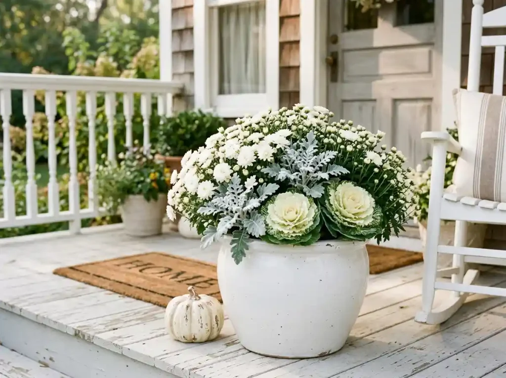 Crisp Cream, White & Sage Green Minimalist Planters