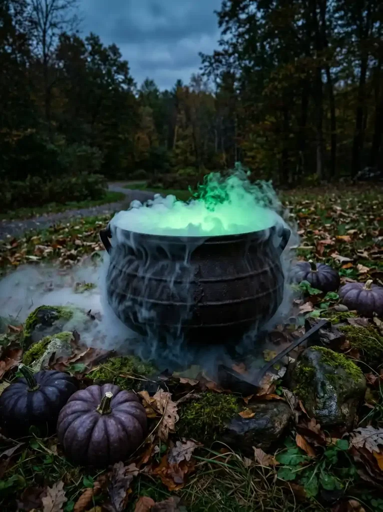 Misty Enchanted Cauldron with Low-Lying Fog