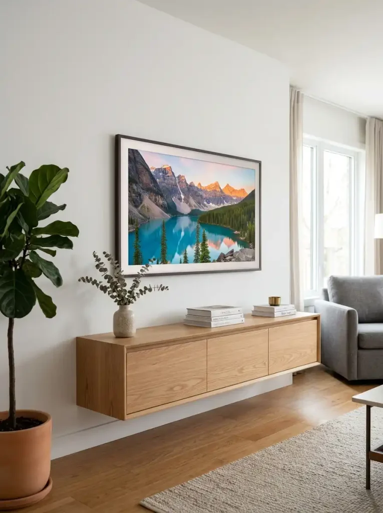 Floating Wall-Mounted TV Units & Cord Concealment