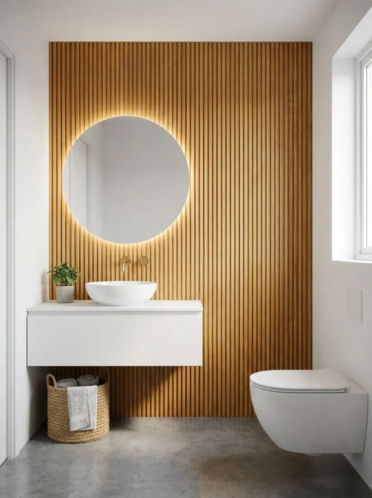 Fluted Wood Accent Walls & Vanities