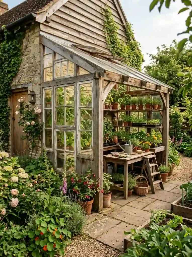  Lean-To Recycled Window Greenhouse
