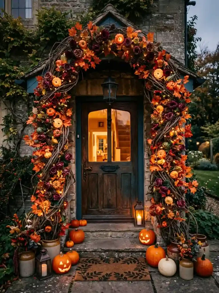 4. Overgrown Botanical Pumpkin Archway