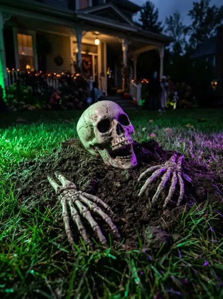  Skeleton Groundbreakers Emerging from the Lawn