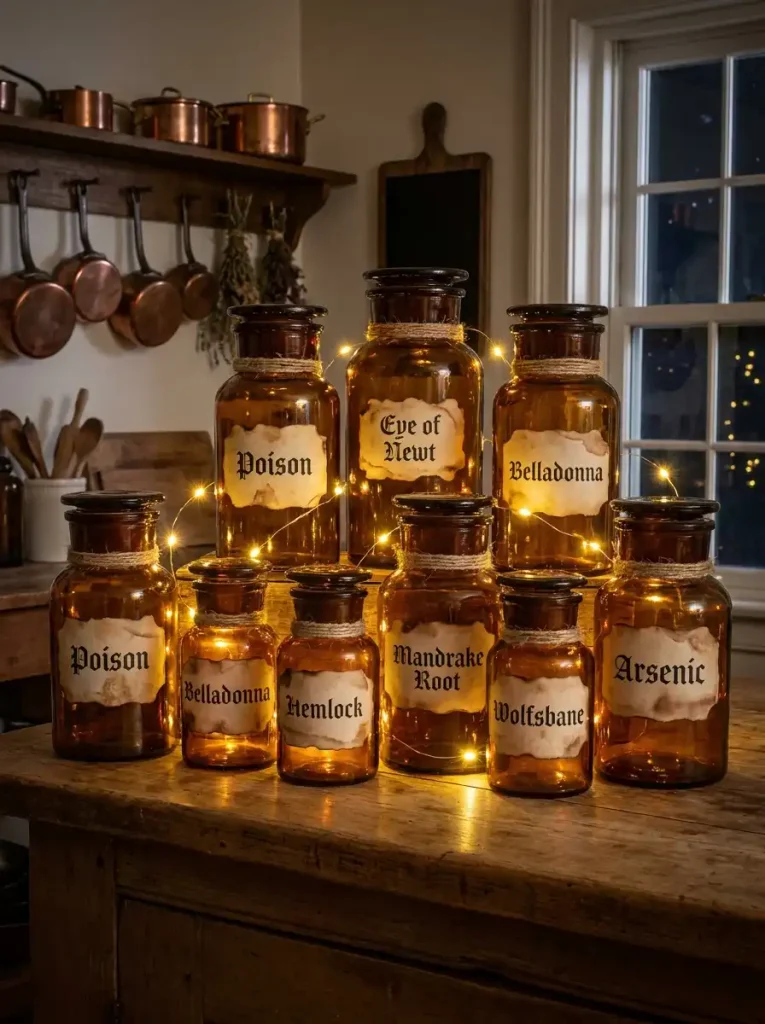 The Kitchen: Poison Apothecary Spice Rack & Specimen Jars