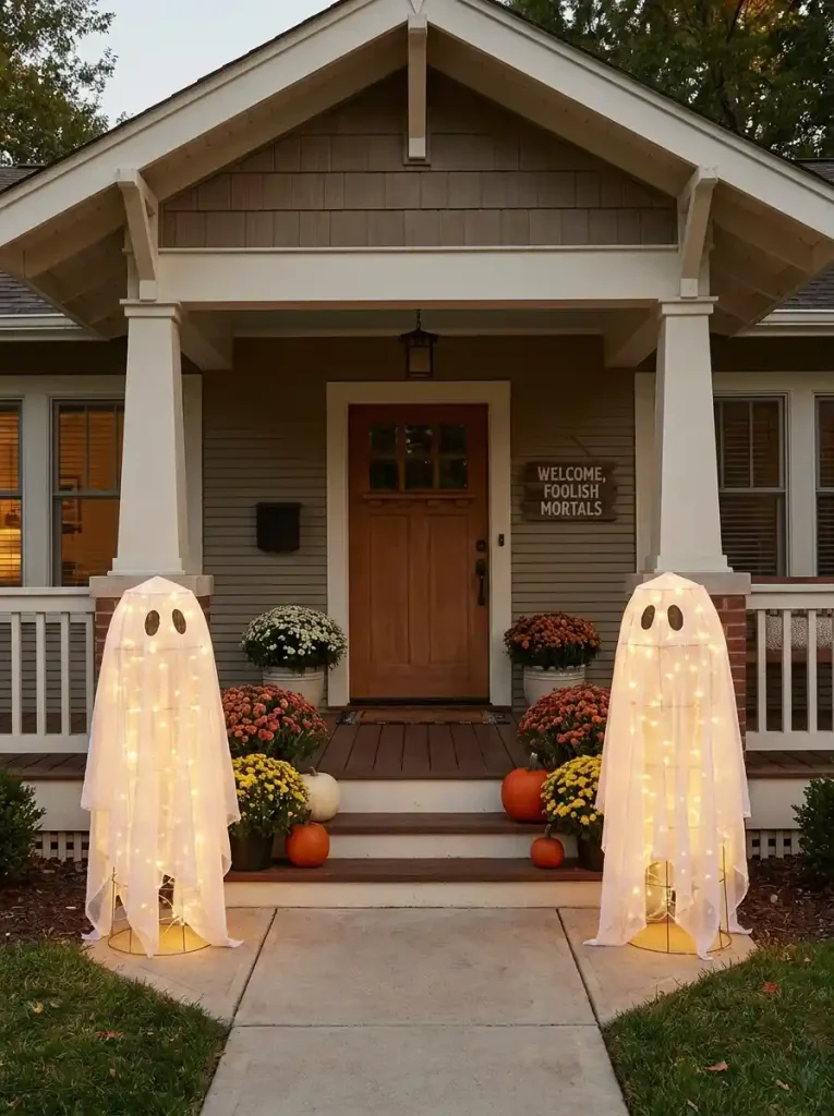 . DIY Tomato Cage Gauze Ghost Sentinels