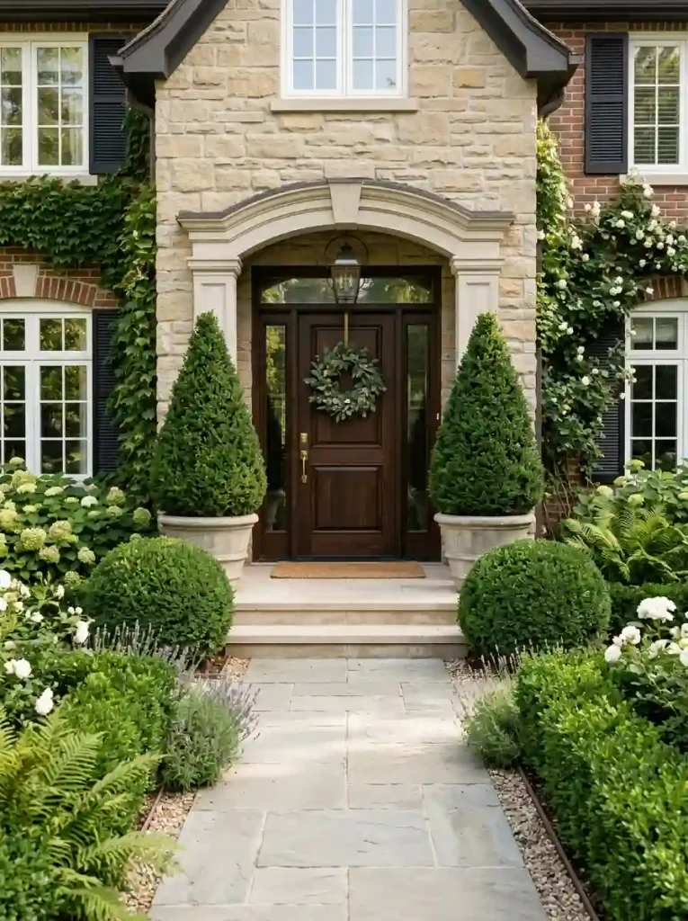  Evergreen Topiary Entryway