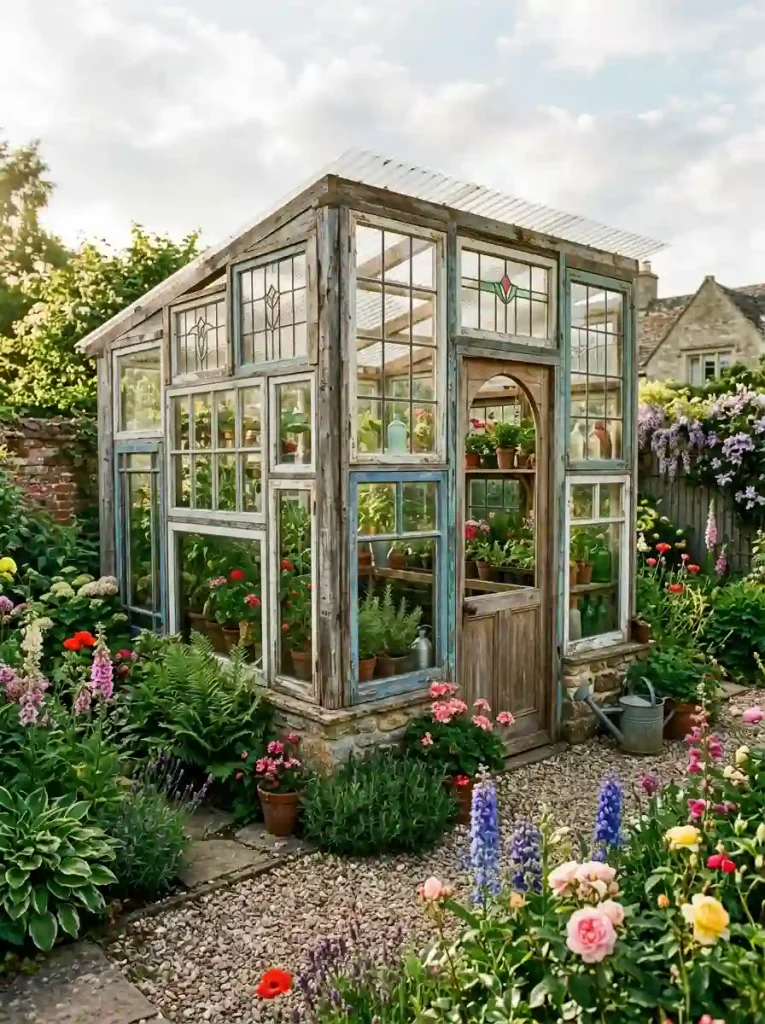 Greenhouse Made From Mismatched Windows