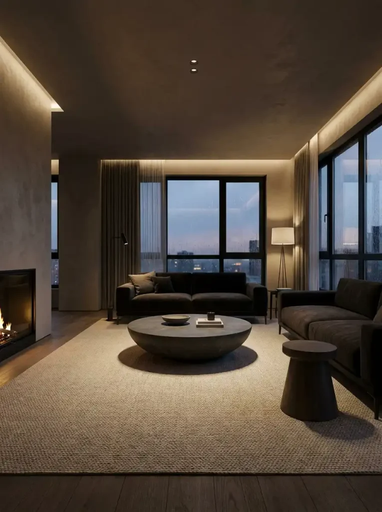 Matte Honed Stone & Raw Travertine Coffee Tables