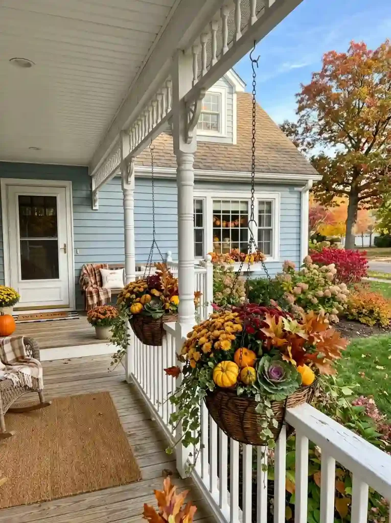 Hanging Fall Planters for Porch Railings