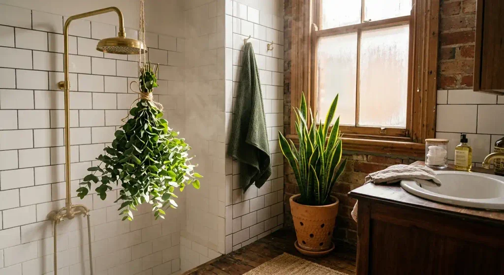 Potted Tropical Plants & Hanging Eucalyptus Sprays