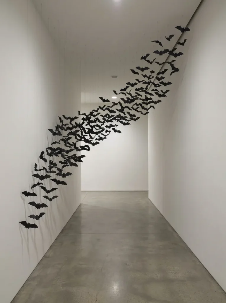 The Hallway: Sweeping 3D Bat Wall Installatio