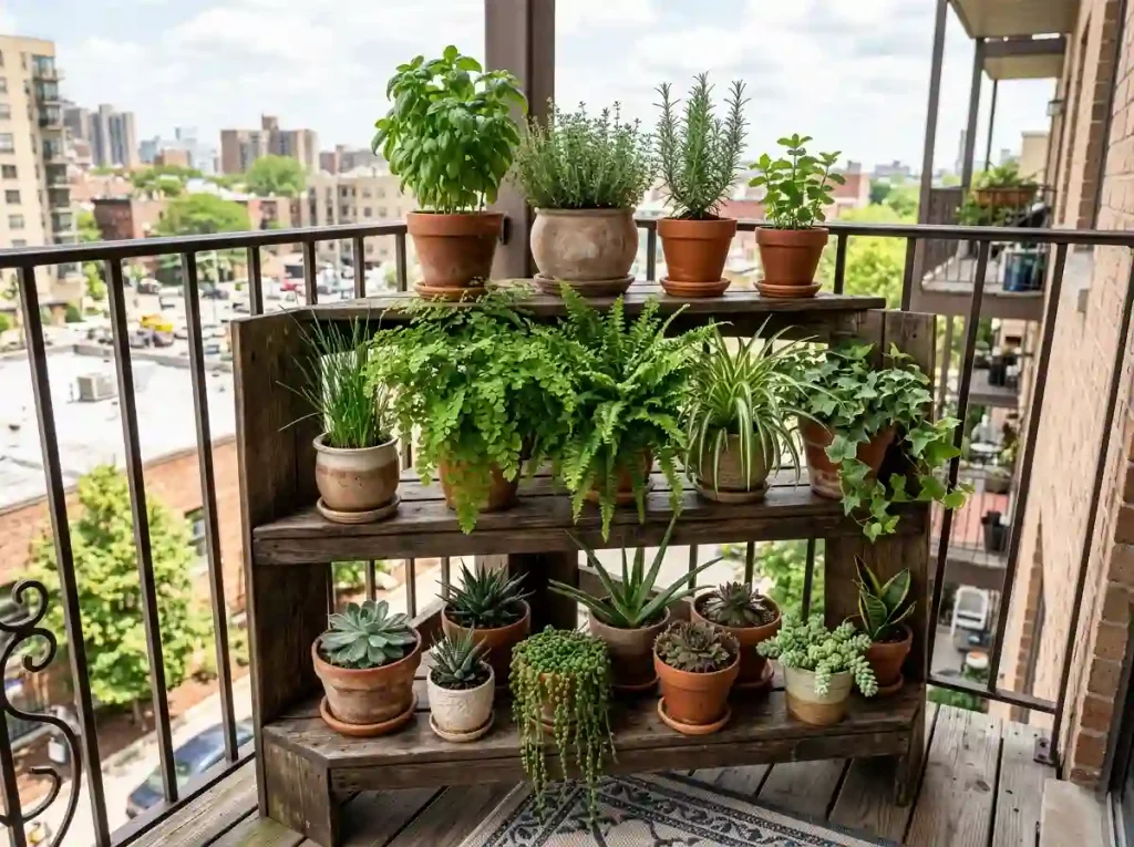 Tiered Wooden Plant Stands & Ladder Shelves