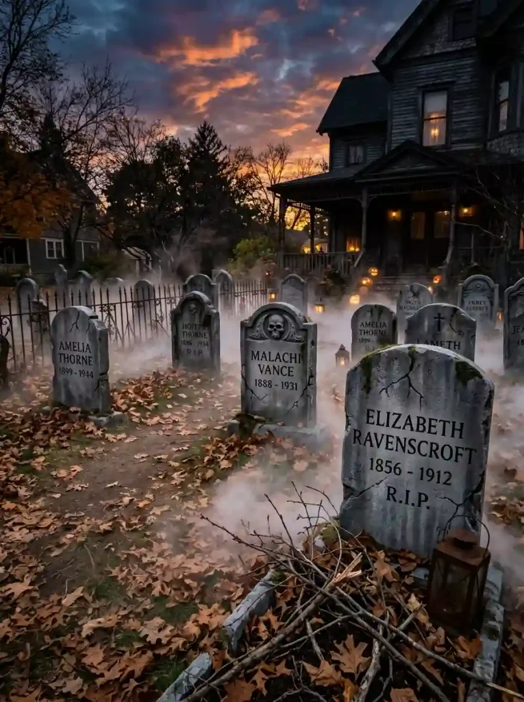 Concrete-Look Foam Gravestones with Custom Epitaphs