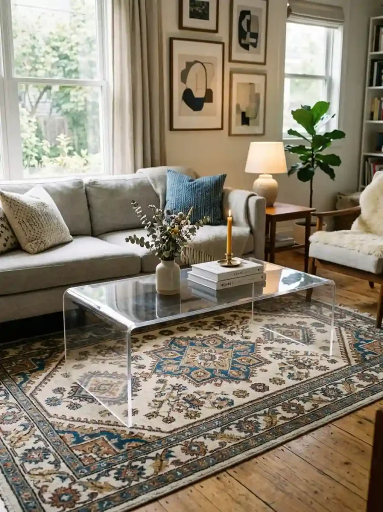 Glass, Acrylic & Reflective Coffee Tables