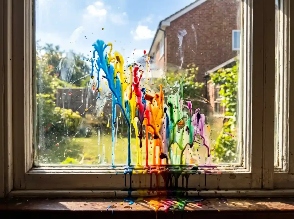  Messy Shaved Crayon Wax Window Art