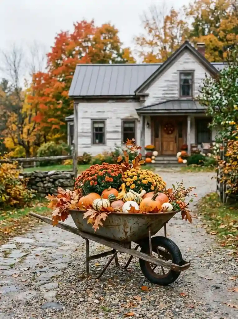 Vintage Wheelbarrow Planter Display