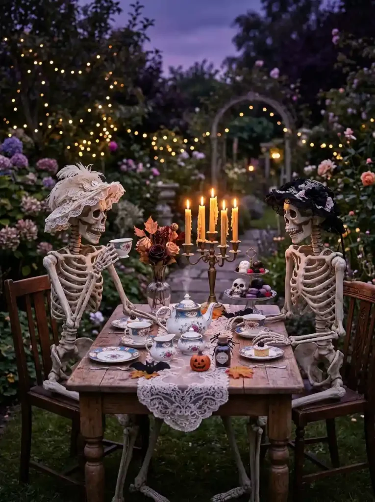 Whispering Willow Skeleton Tea Party