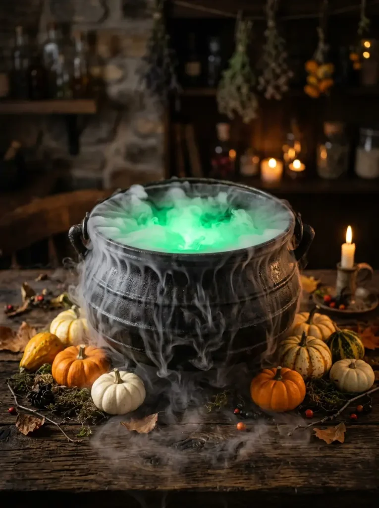 Atmospheric Smoky Cauldron Centerpieces