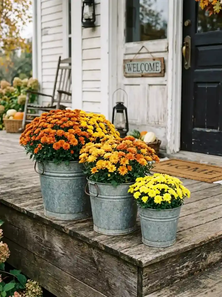 Galvanized Metal Bucket Planters