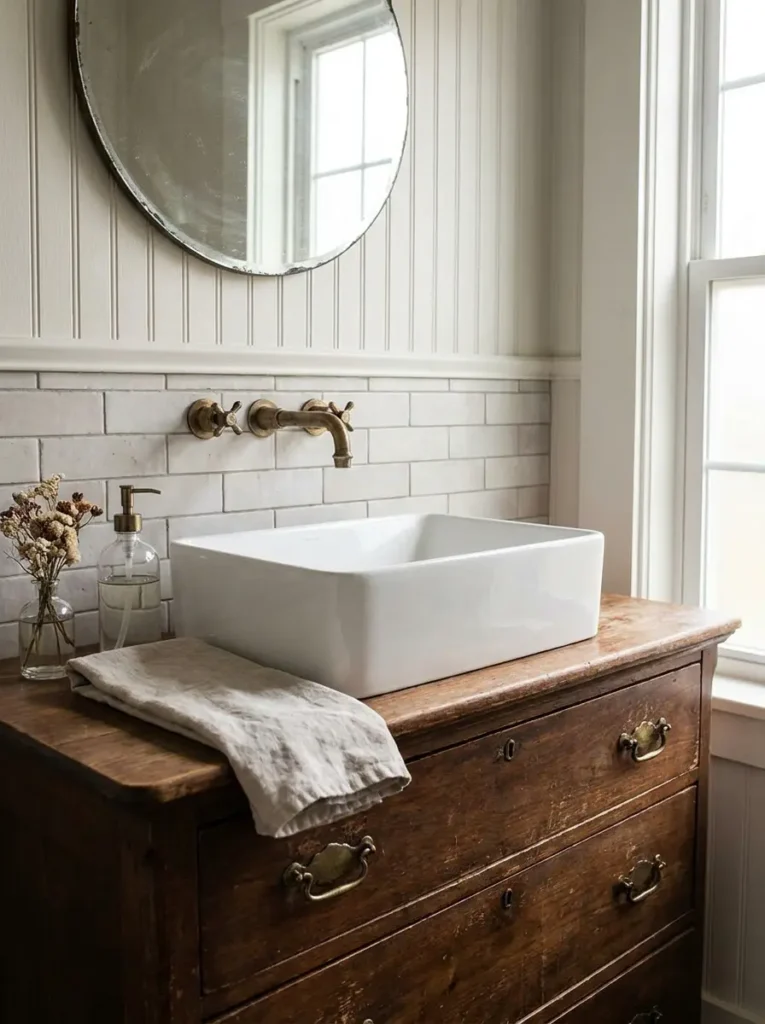Integrated Vessel Sinks & Vintage Furniture Conversions