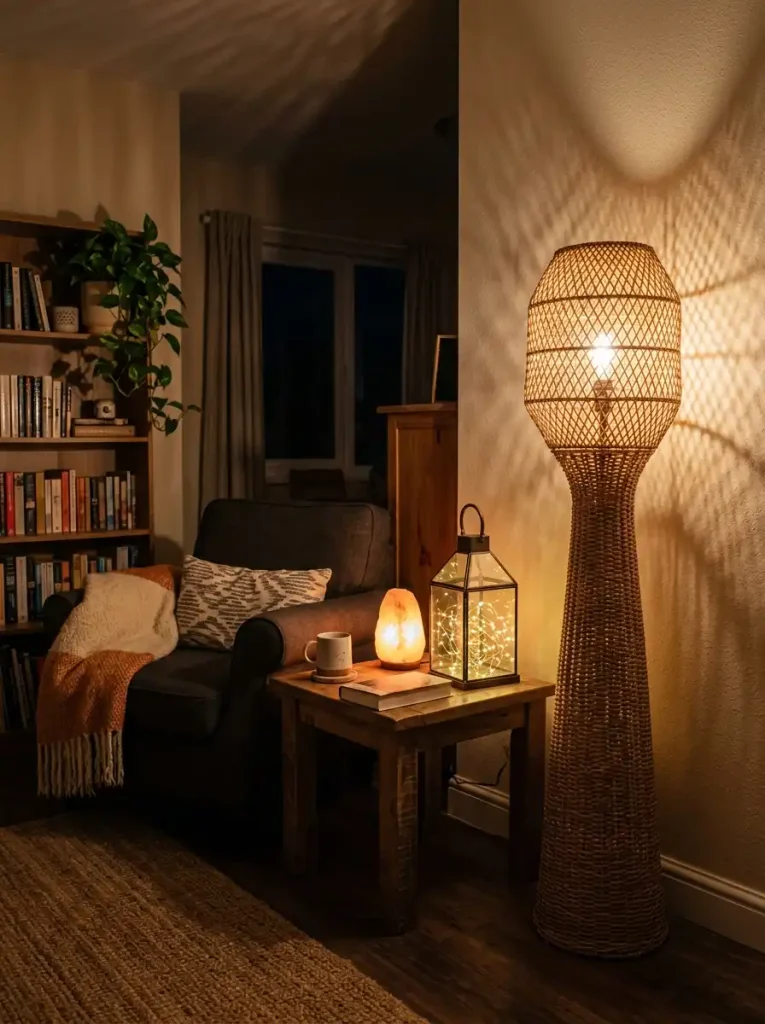 Intimate Floor-Level Lighting Layering