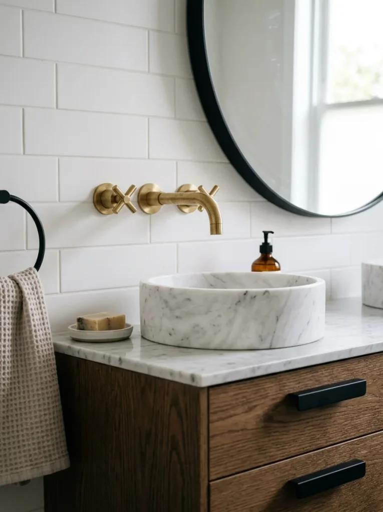  Mixed-Metal Hardware & Warm Fixture Finishes