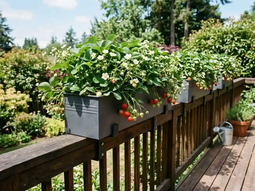 Railing-Mounted Deck Box Planters