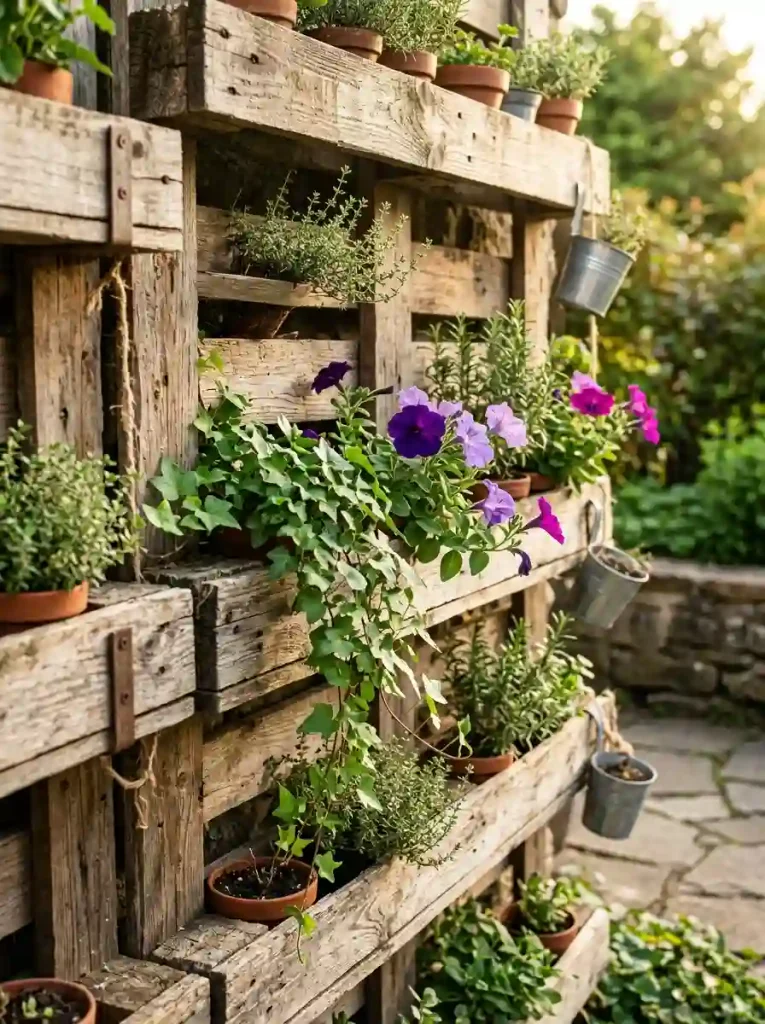 Tiered Vertical Pallet Fencing