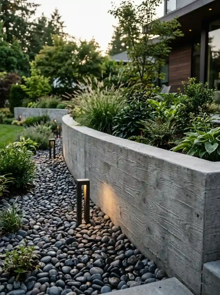3. Board-Formed Concrete Feature Walls