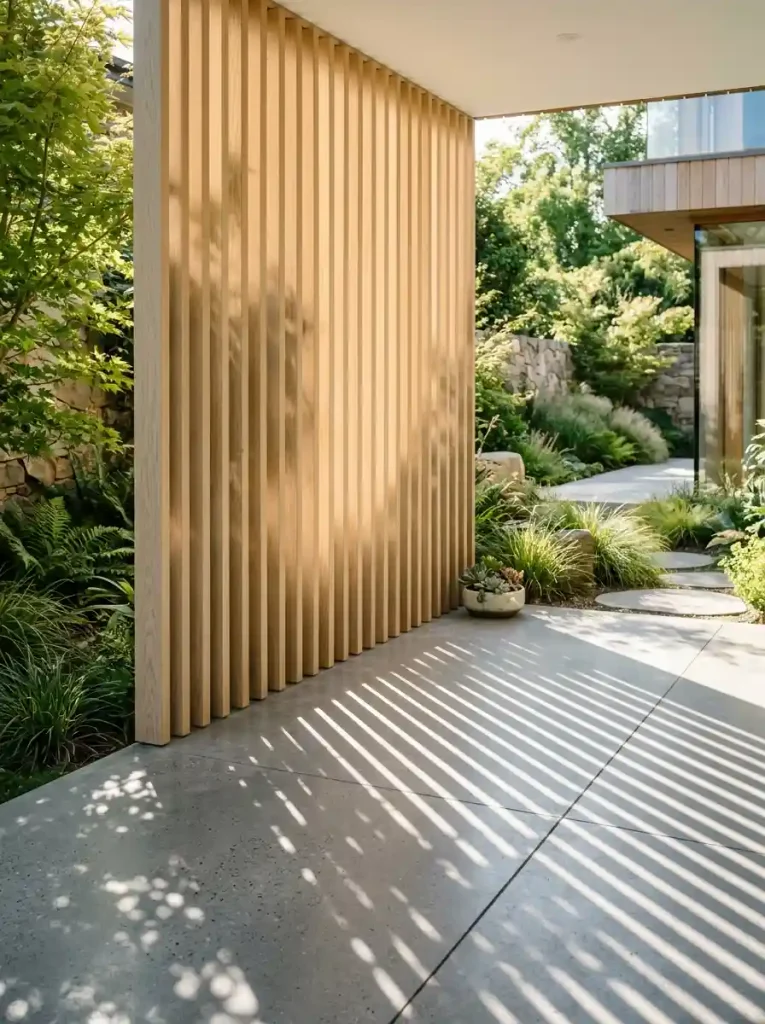 4. Vertical Timber Batten Privacy Screen