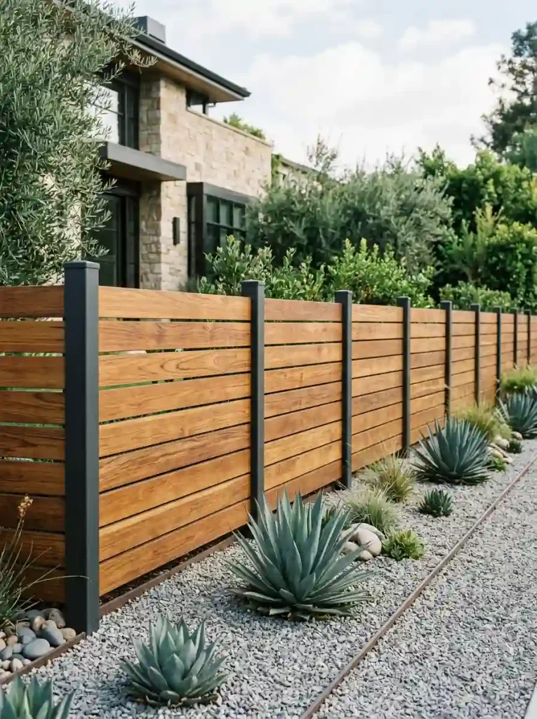 Mixed-Material Wood and Dark Metal Frames