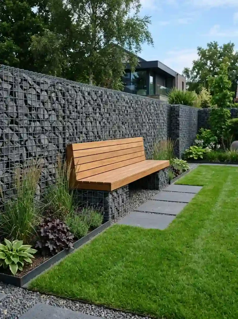 Geometric Gabion Stone Basket Walls